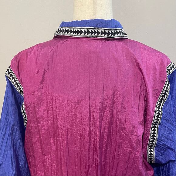 Cabazon Vintage 80s Windbreaker Lined Women's Size M Purple Pink - Picture 9 of 13